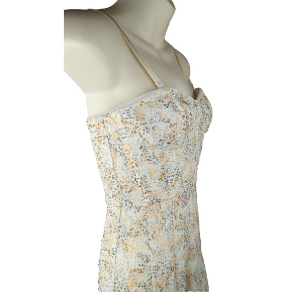BCBG Maxazria Bryleigh All Over Sequin Dress High Low Convertible Corset XS 0 - Picture 8 of 12